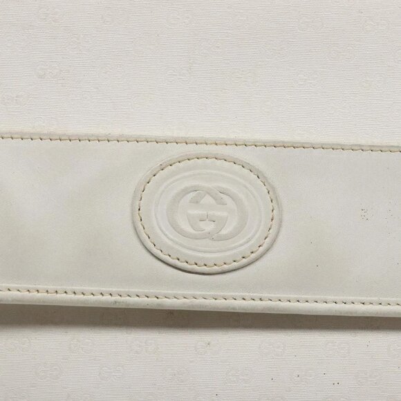 GUCCI Micro GG Supreme Shoulder Bag PVC White Gold - Picture 12 of 15